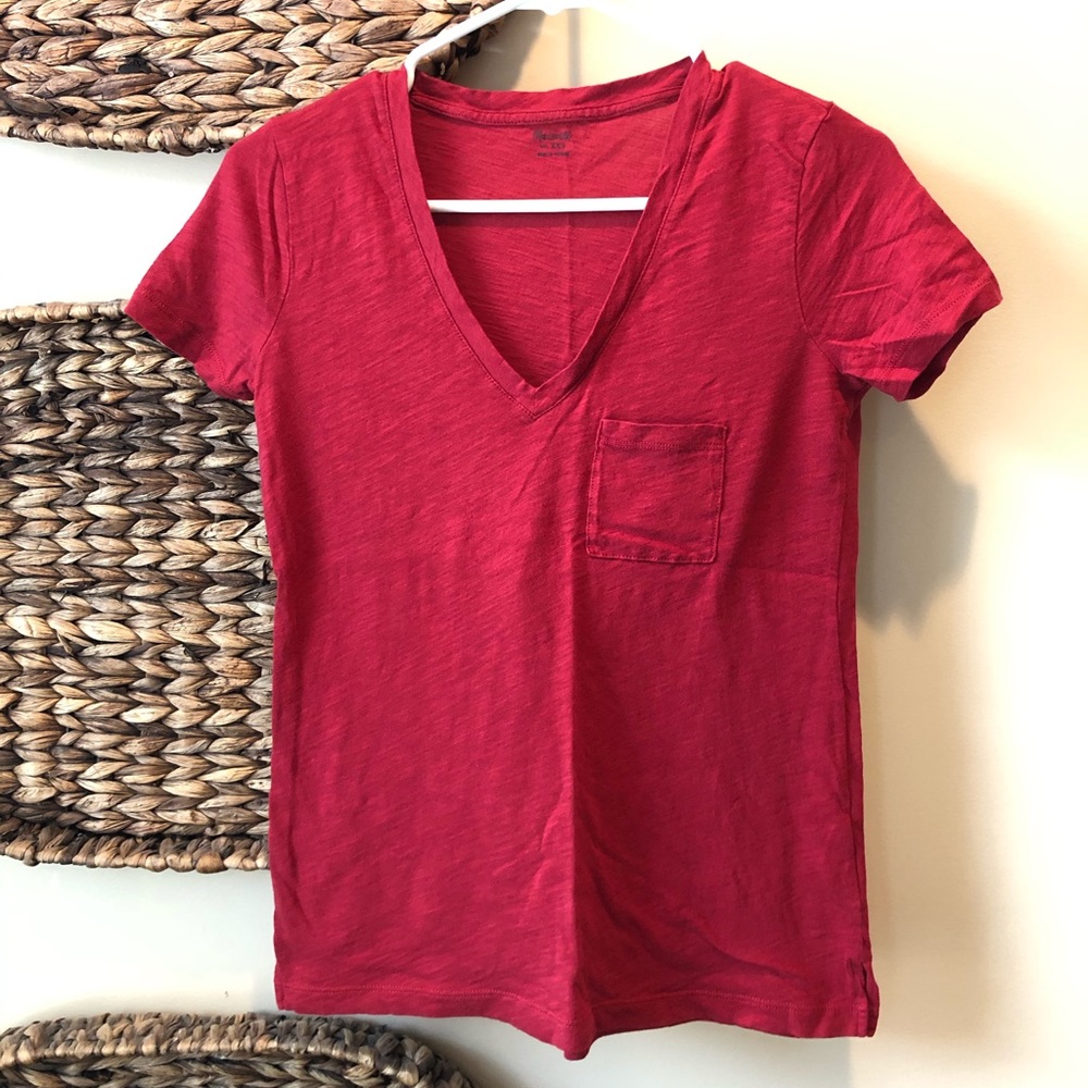 MADEWELL Whisper Cotton V-Neck Pocket Tee